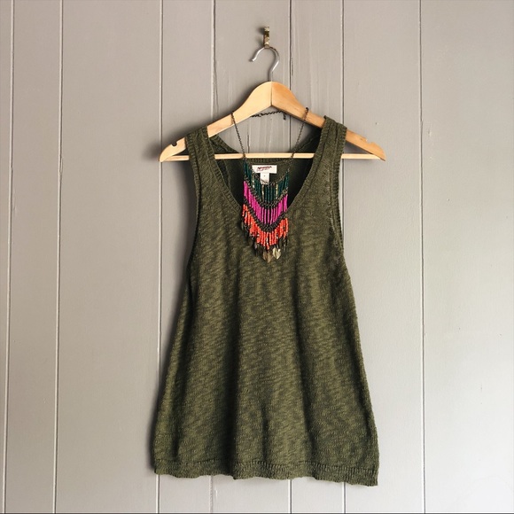 Arizona Jean Company Tops - Olive Green Knit Racerback Tank Top